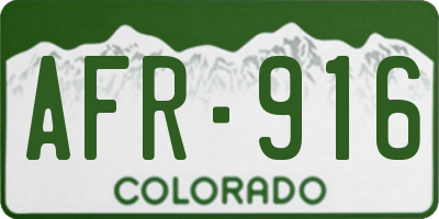 CO license plate AFR916