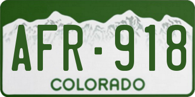 CO license plate AFR918