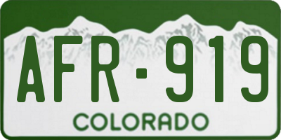 CO license plate AFR919