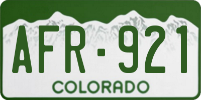 CO license plate AFR921