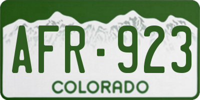 CO license plate AFR923