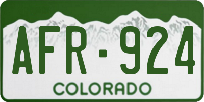 CO license plate AFR924