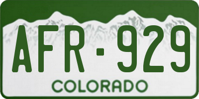 CO license plate AFR929
