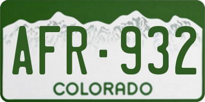 CO license plate AFR932