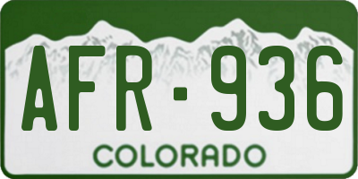 CO license plate AFR936