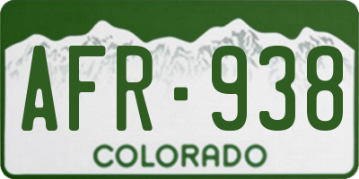 CO license plate AFR938
