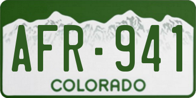 CO license plate AFR941