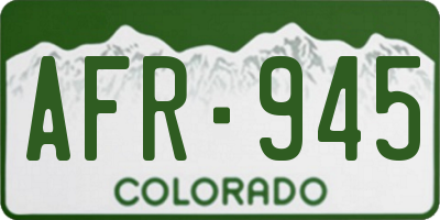 CO license plate AFR945