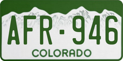 CO license plate AFR946