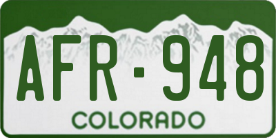 CO license plate AFR948