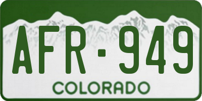CO license plate AFR949
