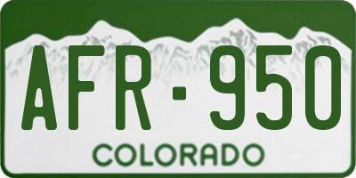 CO license plate AFR950