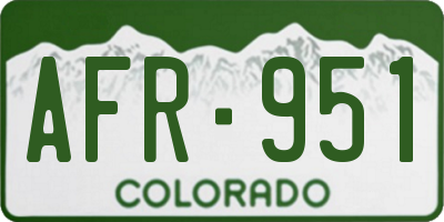 CO license plate AFR951