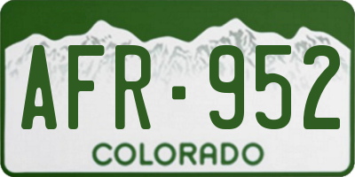 CO license plate AFR952