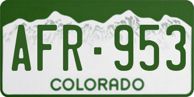 CO license plate AFR953