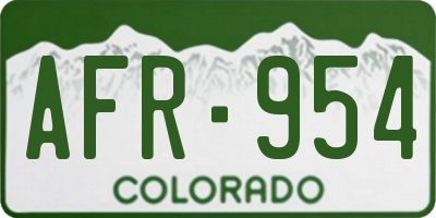 CO license plate AFR954