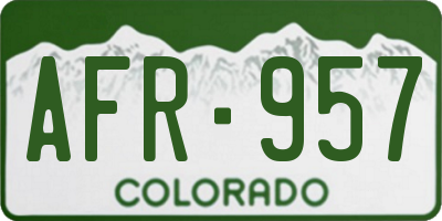 CO license plate AFR957