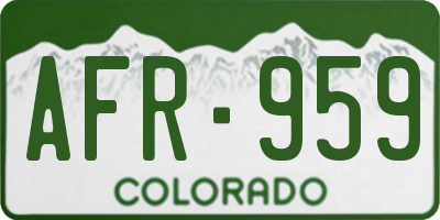 CO license plate AFR959