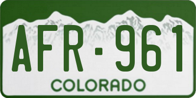 CO license plate AFR961