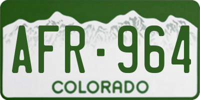 CO license plate AFR964