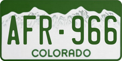 CO license plate AFR966