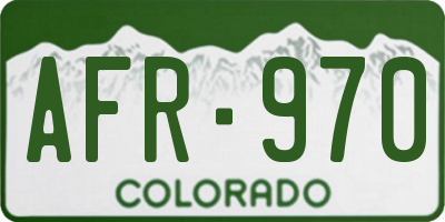 CO license plate AFR970