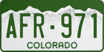 CO license plate AFR971
