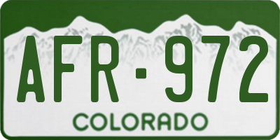 CO license plate AFR972