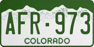 CO license plate AFR973