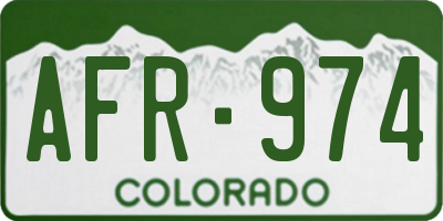 CO license plate AFR974