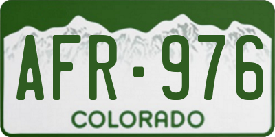 CO license plate AFR976