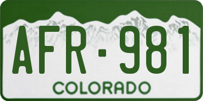 CO license plate AFR981