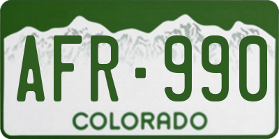 CO license plate AFR990