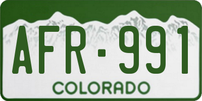 CO license plate AFR991