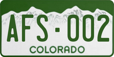 CO license plate AFS002