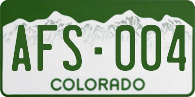 CO license plate AFS004