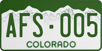 CO license plate AFS005