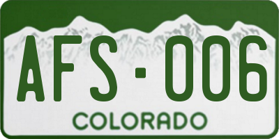 CO license plate AFS006