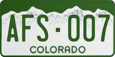 CO license plate AFS007