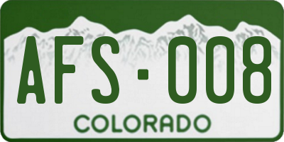 CO license plate AFS008