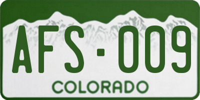 CO license plate AFS009