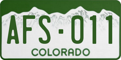 CO license plate AFS011