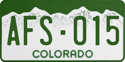CO license plate AFS015