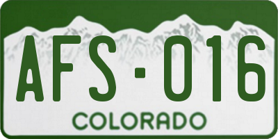 CO license plate AFS016