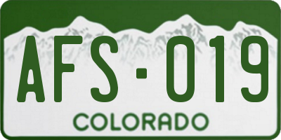 CO license plate AFS019