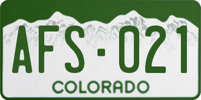 CO license plate AFS021