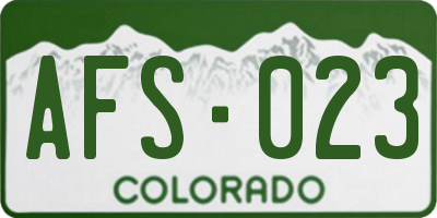 CO license plate AFS023