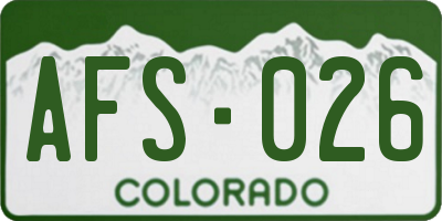 CO license plate AFS026
