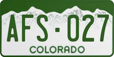 CO license plate AFS027