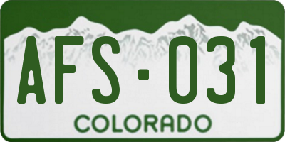 CO license plate AFS031